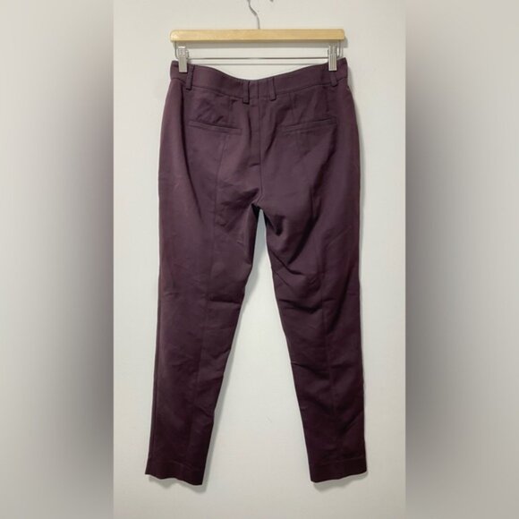 Akris Punto Straight-Leg Pants Purple Cotton Blend — Size 6 - Picture 6 of 11